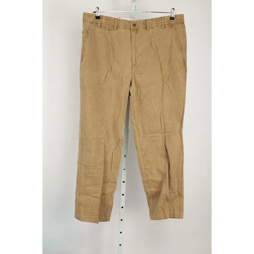 The Territory Ahead Pants Men 40 Actual 38x30 Beige Comfort Wash Pant Flat Front